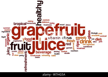 Grapefruitsaft Wort cloud Konzept Stockfoto