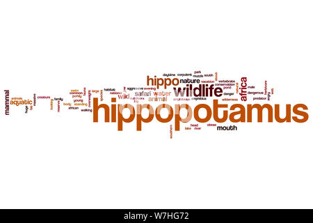 Hippopotamus Wort cloud Konzept Stockfoto