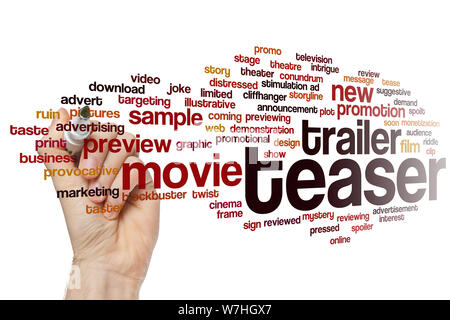 Teaser Wort cloud Konzept Stockfoto