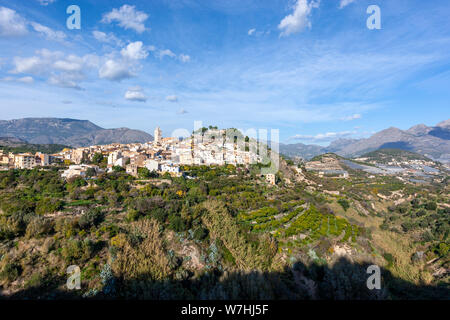 Mit Blick auf Benissa, Alicante, Sapin Stockfoto