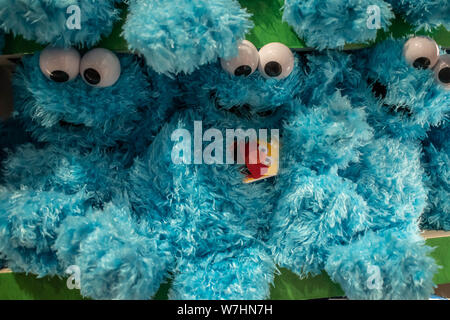 Orlando, Florida. Juli 26, 2019. Cookie Monster Plüschtiere in Seaworld Stockfoto