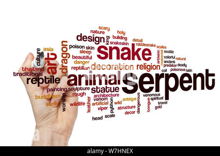 Schlange Wort cloud Konzept Stockfoto