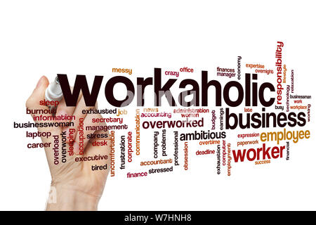 Workaholic Wort cloud Stockfoto