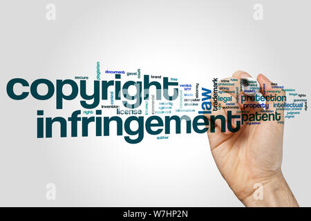 Copyright Verletzung Wort cloud Konzept Stockfoto