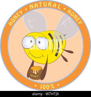 Biene und Honig. Vector Illustration. Stock Vektor