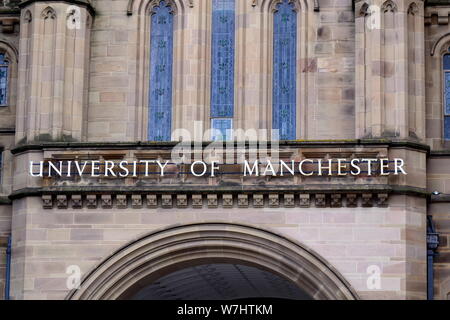 Whitworth Hall an der Universität von Manchester, Manchester, England, Großbritannien. Stockfoto