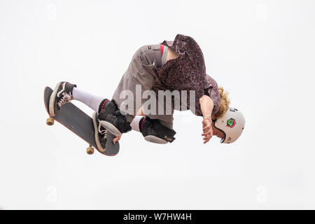 Professionelle skateboarder Luft Stockfoto