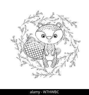 Silhouette von Tieren mit Girlande Hintergrund Stock Vektor