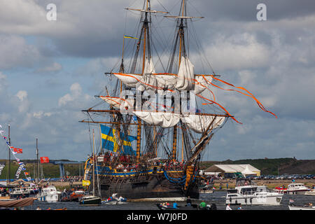 AMSTERDAM, 19-08-2010, Noordzeekanaal, Sail Amsterdam 2010, Clipper Stad Amsterdam während der Sail-in Stockfoto