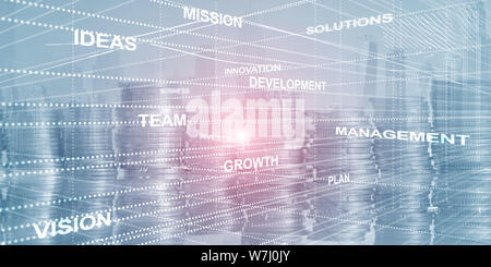 Abstrakte Geschäft Hintergrund Double Exposure mixed Media Stockfoto