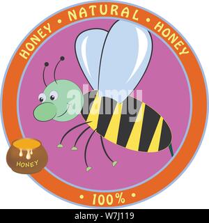 Biene mit Honig. cartoon Vector Illustration. Stock Vektor