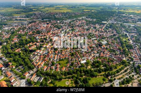 Luftaufnahme, Blick auf die Stadt, Altstadt, Soest, Nordrhein-Westfalen, Deutschland Stockfoto