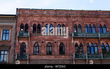 Lund, Schweden - 29. Juni 2019: Altes Haus aus dem Jahr 1833 mit orientalischen Elementen Stockfoto