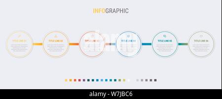 Vektor Infografik timeline Design Template mit gerundeten Elementen. Inhalt, Zeitplan, Timeline, Schaltplan, Workflow, Business, Infografik, Flussdiagramm. Stock Vektor