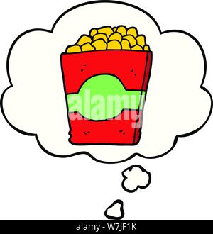 Cartoon Popcorn mit Gedanken Blase Stock Vektor