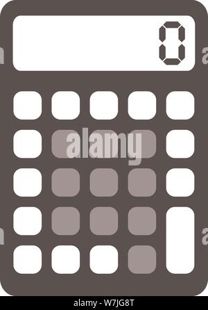 Einfache flache schwarze und weiße Taschenrechner Symbol Vektor illustration Stock Vektor