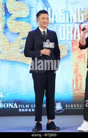 Hong Kong Schauspieler Andy Lau nimmt an einer Pressekonferenz zur Premiere seines neuen Films "Chasing The Dragon' in Peking, China, 20. September 2017. Stockfoto