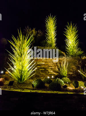 Desert Botanical Garden Chihuly Wüste Türme Stockfoto