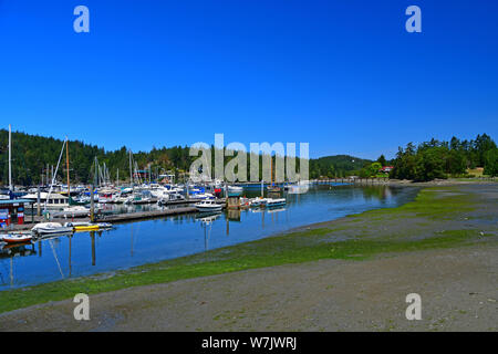 Blick auf Deer Harbor Marina auf Orcas Island, Washington in die San Juan Inseln Stockfoto