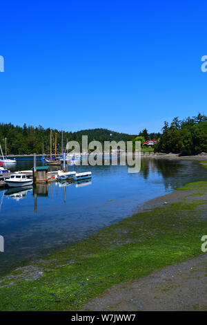 Blick auf Deer Harbor Marina auf Orcas Island, Washington in die San Juan Inseln Stockfoto