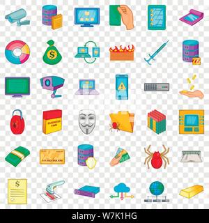Schutz-Symbole-Set, Cartoon-Stil Stock Vektor