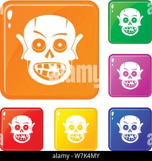 Living Dead Icons Set Vector Farbe Stock Vektor