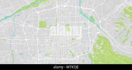 Urban vektor Stadtplan von Xian, China Stock Vektor