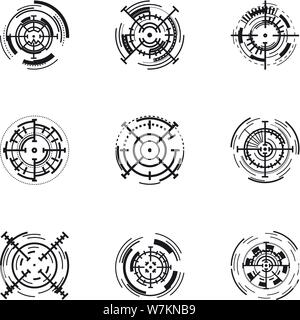 Digitale Ziel Icon Set. Einfacher Satz von 9 digitalen Zielvektor Symbole für Web Design auf weißem Hintergrund Stock Vektor