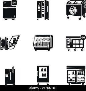 Kühlschrank Icon Set. Einfacher Satz von 9 Kühlschrank Vector Icons für Web Design auf weißem Hintergrund Stock Vektor
