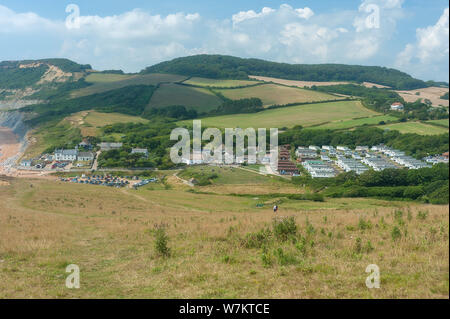 Das kleine Dorf Seatown in Dorset, Großbritannien Stockfoto