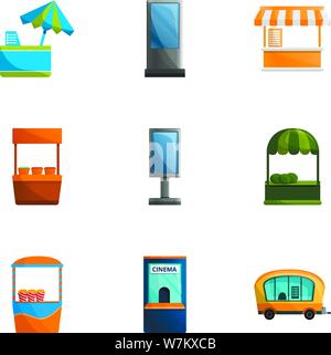 Street Store Symbol gesetzt. Cartoon Set von 9 Street store Vector Icons für Web Design auf weißem Hintergrund Stock Vektor