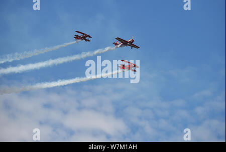 Kunstflug Flugzeuge während der 6 Shenyang Faku Flug Internationale Konferenz in Shenyang City, im Nordosten der chinesischen Provinz Liaoning, 18 Aug. Stockfoto