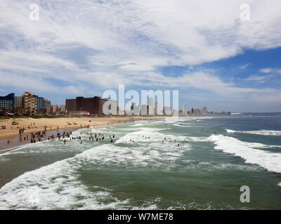 Am Strand von Durban, Kwazulu Natal, Südafrika Stockfoto