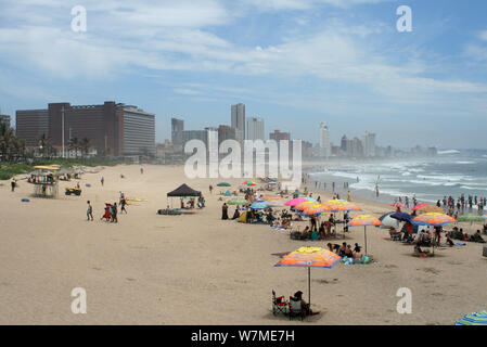 Am Strand von Durban, Kwazulu Natal, Südafrika Stockfoto