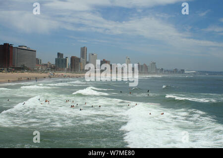 Am Strand von Durban, Kwazulu Natal, Südafrika Stockfoto