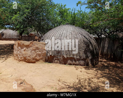 Zulu Hütte bei Shakaland Zulu Cultural Village, Eshowe, Kwazulu Natal, Südafrika Stockfoto