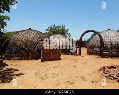 Zulu Hütte bei Shakaland Zulu Cultural Village, Eshowe, Kwazulu Natal, Südafrika Stockfoto