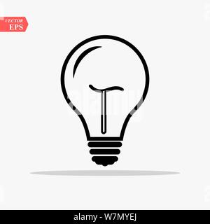 Glühbirne Vektor icon. Beleuchtung Elektrische Lampe. Strom, glänzen. Glühlampe Symbol Vektor, auf Hintergrund isoliert. Glühbirne Symbol - Idee anmelden, solut Stock Vektor
