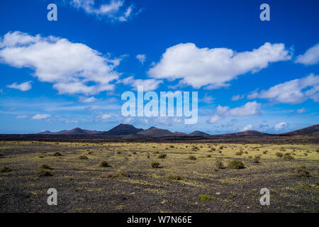 Spanien, Lanzarote, unendlich viele schöne vulkanische Natur Landschaft von Timanfaya Vulkane Stockfoto