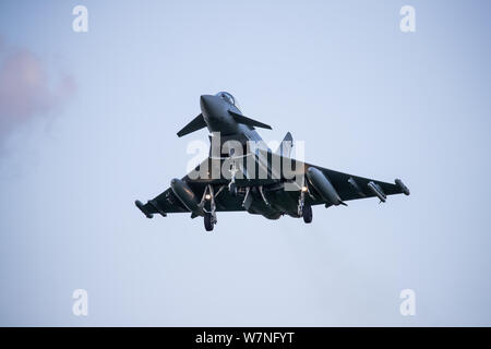 Die RAF-Eurofighter Typhoon FGR 4 während der Training Missionen an RAF Coningsby, UK. Stockfoto