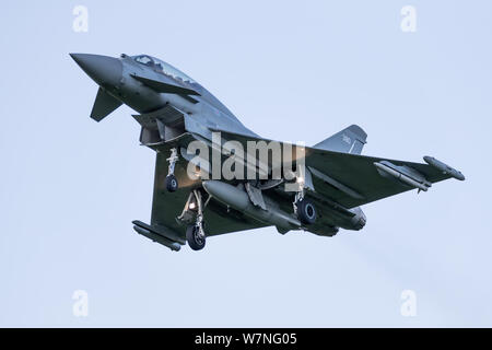 Die RAF-Eurofighter Typhoon FGR 4 während der Training Missionen an RAF Coningsby, UK. Stockfoto
