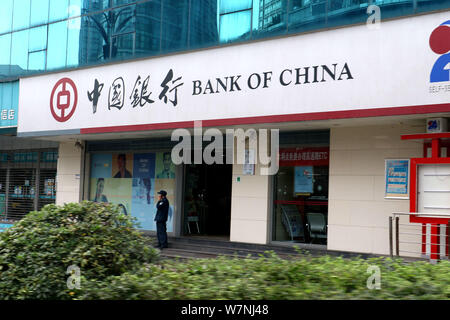 ---- Blick auf eine Filiale der Bank of China (BOC) in Chongqing, China, 18. Oktober 2016. Die Organisatoren offiziell angekündigt am Donnerstag (13. Juli 2017) Stockfoto