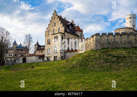 Deutschland, Schloss Lichtenstein Mythos Festung in der Nähe von reutlingen auf die Schwäbische Alb Stockfoto