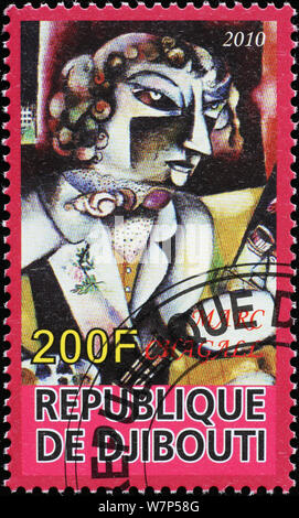 Self Portrait von Marc Chagall auf Briefmarke Stockfoto