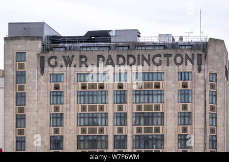 Hauptsitz der Great West Bahnhof am Bahnhof Paddington, London, England Stockfoto