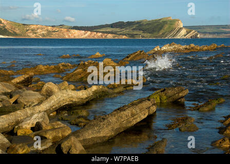 Mupe Felsen, Mupe Bucht in East Dorset, UK, September 2007 Stockfoto