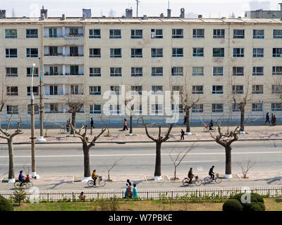 Stadt Straßen in Hamhung, Second City, der Demokratischen Volksrepublik Korea (DVRK), Nordkorea 2012 Stockfoto