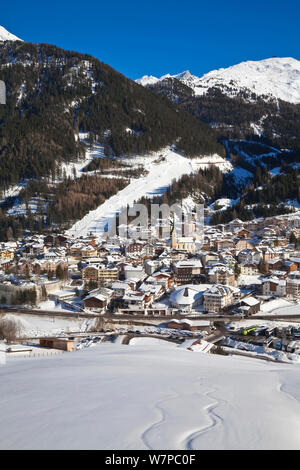 Im Winter in Ischgl, Tirol, Österreich, 2009 Stockfoto