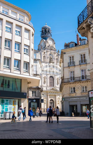 Nantes, Frankreich - Mai 12, 2019: Die Kirche Sainte-Croix oder Eglise Sainte-Croix im Zentrum von Nantes, Frankreich Stockfoto