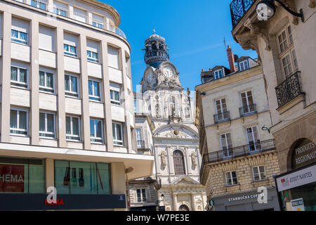 Nantes, Frankreich - Mai 12, 2019: Die Kirche Sainte-Croix oder Eglise Sainte-Croix im Zentrum von Nantes, Frankreich Stockfoto